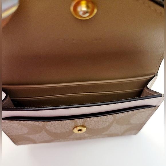 Coach Women's Mini Cream and Tan Wallet In Signature Leather Design - Picture 6 of 10